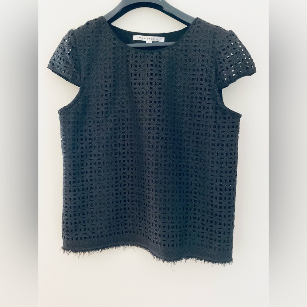 Max Studio Black Lace Blouse